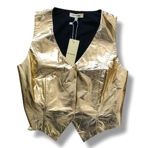 Du Paradis Dylan Gold Vest NWT Size Small